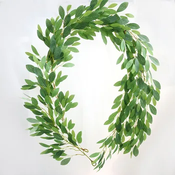  1 buc Nunta Artificiale Decorative Verde coroană din Frunze de Plante de Viță de vie pentru Casa Gradina Frunze Decor de Crăciun Rattan