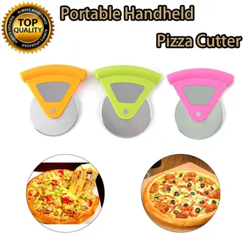  1 Bucată Rotundă Cu Role Cutter Pizza Mâner Curbat De Bucătărie De Uz Casnic Pizza Roata Cuțit Din Oțel Inoxidabil Cutter Multifunctional