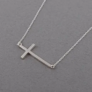  10 Noi Binecuvântarea amuleta Lateral Cruce Colier Drăguț Rece Cruce Creștină Coliere Simple, Mici Credință Religioasă Colier bijuterii
