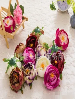  100 buc Diam 10 cm Artificiale, Țesături de Mătase Floare Bujor Cap Pentru Decor Nunta Arc Aranjament de Flori de BRICOLAJ Materiale Consumabile
