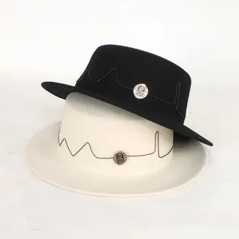  100% Lână de Înaltă Calitate, Pălării Fedora pentru Bărbați Butonul de Decor de Iarnă Pălărie Confortabil Rece Frumoase culori Diferite Pălării Pentru Femei