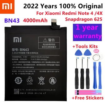  100% Orginal BN43 Baterie 4000mAh Pentru Xiaomi Redmi Notă 4X / Nota 4 globală Snapdragon 625 de Înaltă Calitate BN43 +Instrumente Gratuite