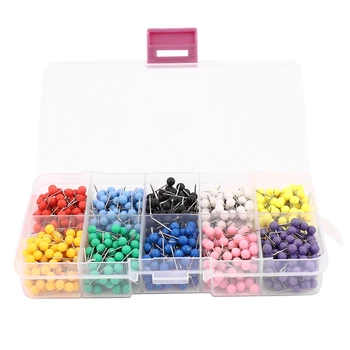  1000 de Bucăți 1/8 Inch Harta Push Pins arată Hartă Pioneze din Plastic Cu Capete Rotunde Și Ac din Oțel Puncte 10 Culori (Fiecare Culoare 100 BUC)