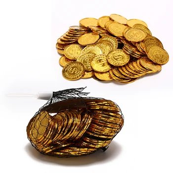  100buc Aur Monede de Comori Pirat Căpitanul Consumabile Partid Pretinde Comori Piept Jucărie pentru Copii de Monede de Mireasa ziua Cip Decor