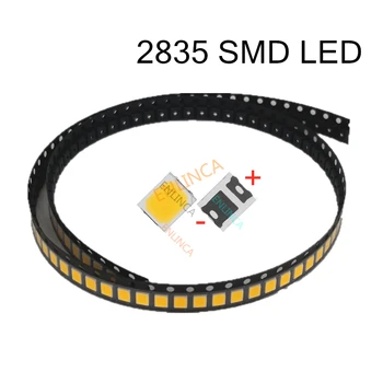  100buc SMD LED 2835 Chips-uri De 0,5 W 1W de la 3V la 6V 9V 18V margele de lumină Ware Natura Rece Alb 130LM Suprafață de Montare PCB cu Diode Emițătoare de Lumină