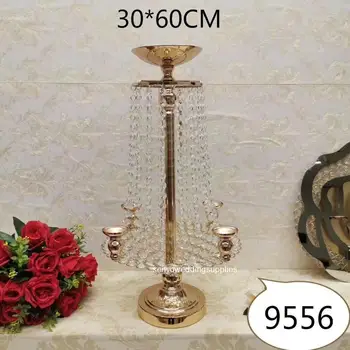 10buc)Decor de Nunta de Masă Centrală de Metal de Aur de Trompeta Vaza de cristal Stand stand de flori senyu2361
