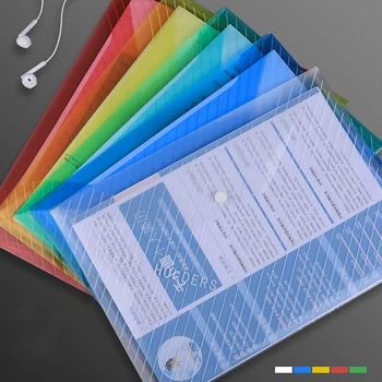  10buc Dosar Gros Sac Impermeabil Transparent A4 Snap-tip de Plastic Informații Sac