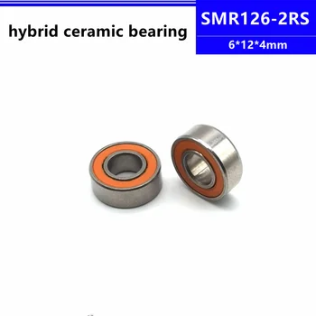  10buc SMR126-2RS 6*12*4mm din Otel Inoxidabil Hibrid Si3N4 Ceramică Rulment de unelte de pescuit linie roata 6x12x4mm SMR126RS ABEC-7