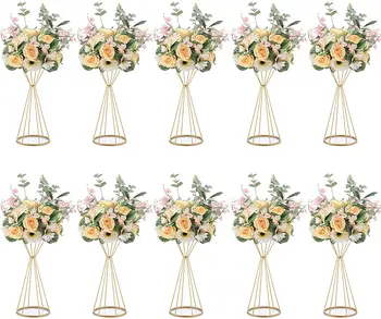  10BUC Vase de Aur/ Alb Stand de Flori 70CM/ 50CM Metal Drumul Duce tort de Nunta Flori suport Pentru Eveniment Decor Petrecere