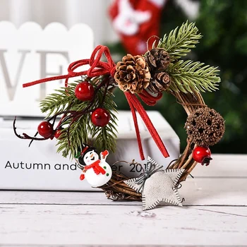  10CM Creative Mini-Coroană de Crăciun DIY de Crăciun Copac Rattan Ornamente, Decoratiuni de Craciun Pentru Casa 2021 Anul Nou 2022 Navidad