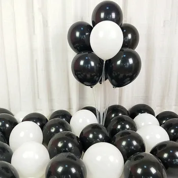  10pcs de 12 țoli Alb Negru Confetti Mat Baloane Latex Petrecere Baloane Copil de Dus Băiatul Mireasa Nunta Decoratiuni Baloane