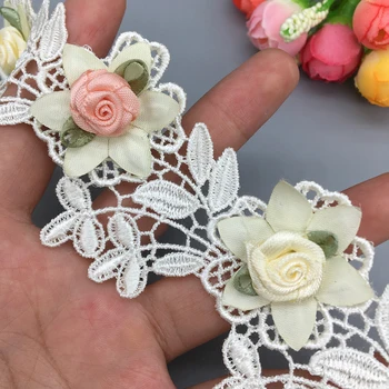  10x Caise Flori 3D Pearl Margele Brodate Dantelă Asieta Panglică Tesatura Manual de Nunta Cusut de Ambarcațiuni Pentru Costum Pălărie Decor