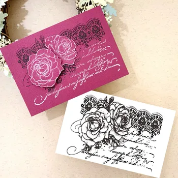  12*7 Vintage Rose Transparent Clar Silicon Timbru Sigilii pentru DIY Scrapbooking Album Foto Carte Decorative Face