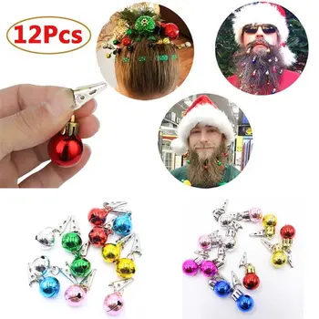  12PCS de Crăciun, Accesorii de Amestecare Mingea Ornament Mos Craciun cu Barba Clip de Crăciun Barba Decor Bec Clip Clopote Clip