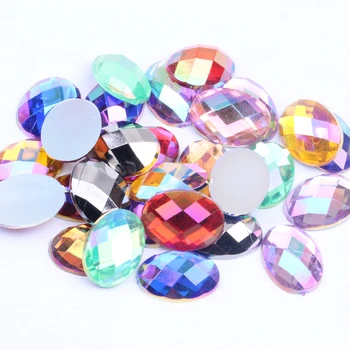  13x18mm 500pcs Formă Ovală Pământ Fațete Acrilice Cristale Flatback AB Culori Lipici Pe Margele Bijuterii DIY Unghii de Artă