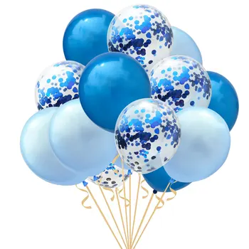  15 buc/lot Mix Confetti, Baloane Petrecere de Ziua de Decorare pentru Copii Adult Metalice Balon cu Heliu Minge Petrecere de Nunta Decor de 12 țoli