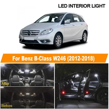  17pcs Alb Erori de Înmatriculare LED Becuri cu Lumina de Interior Kit Pentru Mercedes Benz B Class W246 2012-2018 Lectură Lampă de Plafon