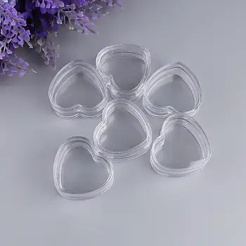  1buc Forma de Inima Goală de Plastic Cosmetice Machiaj Borcan de Crema de Vase Balsam de Sticle Portabil Transparent Container de Proba Fard de pleoape W7W8
