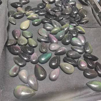  1buc formă de picătură curcubeu obsidian piatră pandantiv pandantiv de piatra naturala DIY bijuterii pentru femei pentru cadou en-gros