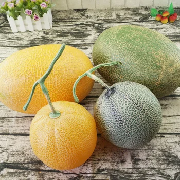  1buc Mare imitație fals, artificial Hami pepene galben și Fructe artificiale din plastic fals simulat pepene galben fructe model