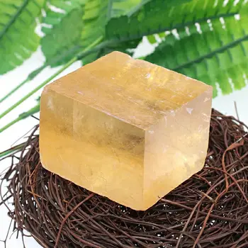  1buc Naturale Galben Transparent Optic Calcit, Cristal de Scazut de Piatră Minerale Brute Specimen
