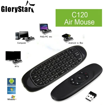  2.4 Ghz Zbor Air Mouse Wireless Keyboard C120 T10 gamer 3 axe Giroscop de Control de la Distanță Pentru android TV Box Mac MINI PC-ul Set-Top box