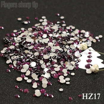  2017 Degetul Vârful Ascuțit 1000pcs 2mm-6mm Mix Dimensiuni de Lumina violet 3D Nail Rășină Fund Plat Populare Nail DIY Decorative Diamant HZ17