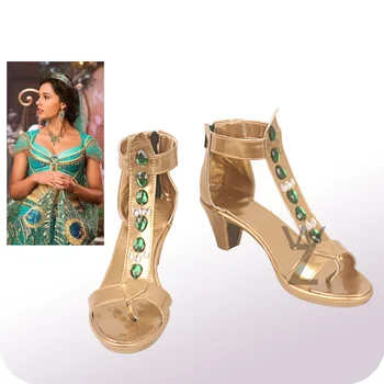  2019 Halloween Printesa pantofi Sandale Aurii Aladdin Film Jasmine Halloween Cosplay Pantofi pentru Femei Adulte