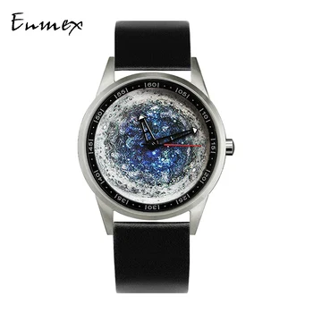  2020 Enmex design ceas 3D albastru cenușă creative de design din oțel inoxidabil caz Pictură în Ulei față de cuarț ceas de ceas