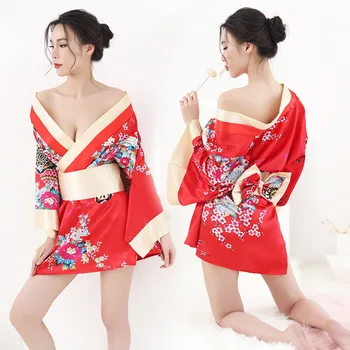  2022 noua lenjerie sexy kimono Japonez joc sexy, UNIFORME SEXY kimono pijama Roșie