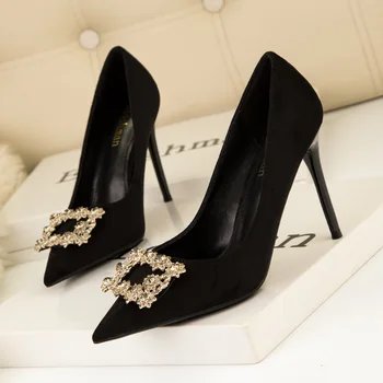  2022 noua moda dulce tocuri inalte pantofi pentru femei stilet tocuri inalte superficial gura subliniat stras pantofi