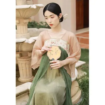  2023 tradițională chineză rochie de epocă hanfu broderie sifon qipao elegant dans popular costum oriental casual de zi cu zi rochie a267