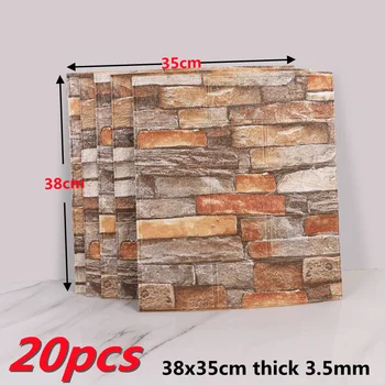 20buc 3D Brick Perete Autocolante Tapet Living, Dormitor, TV Decor de Perete Spuma XPE Perete Impermeabil Pegatinas Comparativ autoadezive