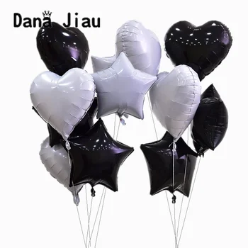  20buc/set 18inch alb negru pentagrama inima balon de folie bithday decor petrecere de nunta regina copil de dus copii jucărie baloane