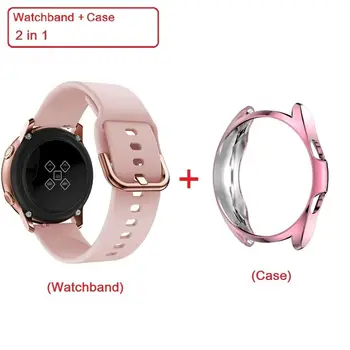  2in1 Pentru Samsung Galaxy Watch3 41mm Silicon Watchband Ecran Protector de acoperire TPU Caz Pentru Galaxy Watch 3 45 mm Bratara Curea