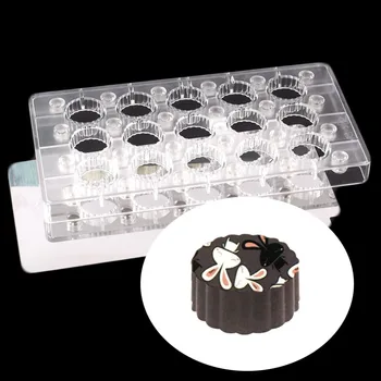  3.2 cm Rotund Dantelă Transparentă Magnetic Policarbonat PC Tort de Ciocolata Forme de Transfer Magnet Foi de Mucegai Cu Oglinda Placă de Oțel