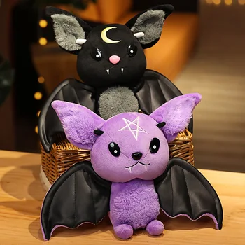  30/45CM Întuneric Serie de Pluș Bat Jucării Pentagrama Luna Bat Păpușă de Pluș Gothic Rock Stil Geanta de Halloween de Pluș Jucărie pentru Copii Decor Acasă