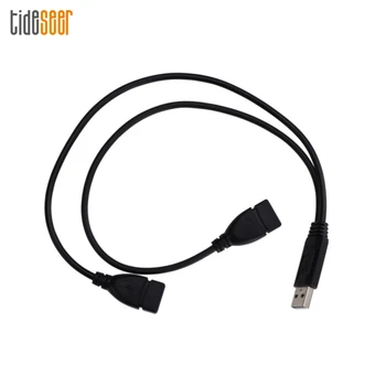  300pcs Negru USB 2.0 Cablu de Extensie Femeie 1 la 2 Dual Usb de sex Masculin din centrul de Date Adaptor Y Splitter de Încărcare Cablu