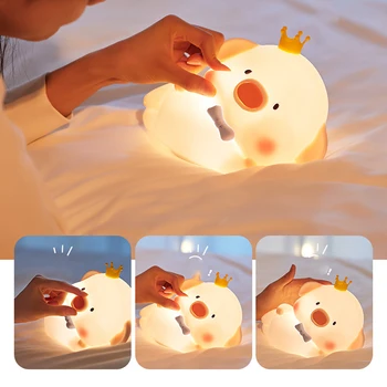  3D de Inducție la Distanță de Control Lumina de Noapte Creative Drăguț de porc silicon pat lighttudent Copii Patul de Dormit Silicon Pat de Lumină