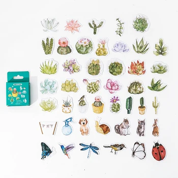  40Packs en-Gros Cutie Autocolante Natura Fluture Planificator de Scrapbooking material Decorativ de Flori de Plante Copii Papetărie