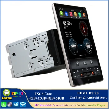  4gb+64gb CarPlay Tesla stil Rotirea Automată Universal PX6 Android 9.0 Masina DVD Player DSP Radio, GPS, Bluetooth, WIFI 5.0