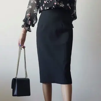  4XL Femei Elegante de Culoare Solidă Creion Fusta de Vară Talie Inalta Fusta Office Doamnelor Streetwear Slim Genunchi Lungime Fuste