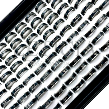  50/100buc Negru Rotativ Model de Inel din Otel Inoxidabil Cuplu de Moda Oțel Titan Inele Set de Accesorii de Moda, Cadou de Ziua de nastere