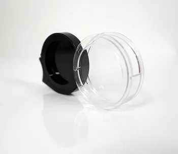  50 buc 2g negru borcan de plastic ,mini fard de pleoape cosmetice borcane ,2ml cosmetice containere de ambalare