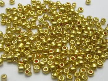  5000 de Aur Metalic de Sticlă Margele de Semințe de 2mm (10/0) + Cutie de Depozitare