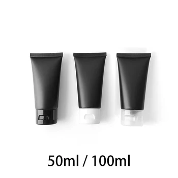  50ml 100ml Negru Mat Gol Cosmetice Crema de Ambalare Tub Moale Face Lotiune de Corp Sampon lotiune de Curatare Faciala de Călătorie Containere