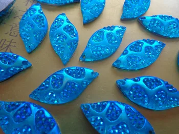  50pcs 15*30mm albastru AB culoare pietre Coase Pe pietre formă de picătură de apă rășină cristale flatback strass bijuterie cu pietre margele