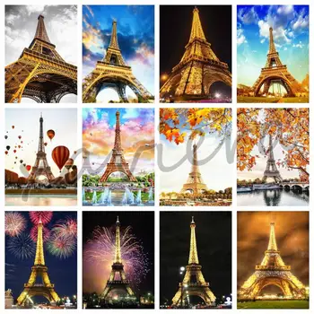  5D DIY Diamant Pictura Peisaj Paris Turnul Eiffel Burghiu Plin de Broderie Mozaic Imagine cruciulițe Acasă Decorare de Arta