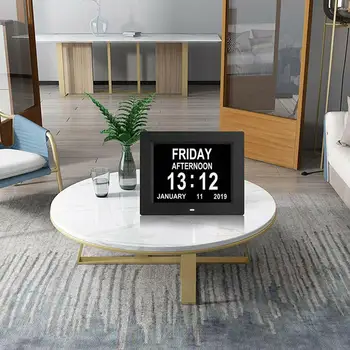  8 Inch Digital Calendar Alarmă de Zi, Ceas Cu Ecran Memento Inteligent Setări Ceas de Auto-reglare a intensității luminoase Opțiune Decor Acasă