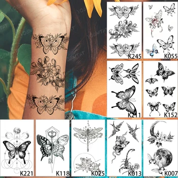  9 poze Butterflie Scorpion Iepure Animal Floare Glitter Copii Mici Fals Tatuaj Body Art Impermeabil Tatuaj Temporar Autocolant Femei